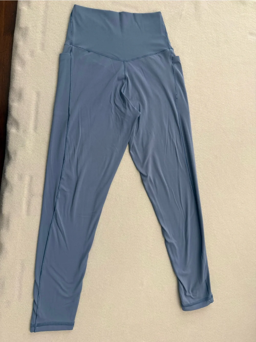 High-Waist Crisscross Ankle Leggings - Navy and Dusty Blue